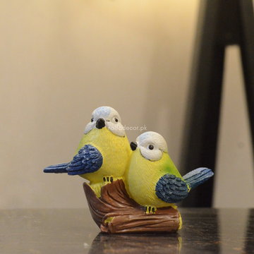 Yellow & Blue Bird Figurine Pair