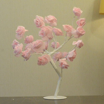 Pink Rose LED Light Tree – Romantic Floral Table Lamp by Alfa Decor