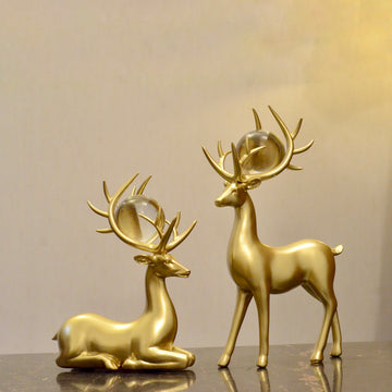 Mystique in Gold Sophisticated Deer Duo