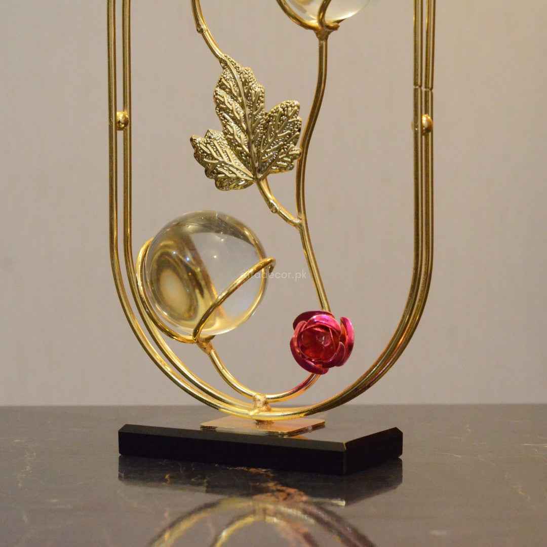 Opulent Bloomscape – Twin Orbs & Golden Vines