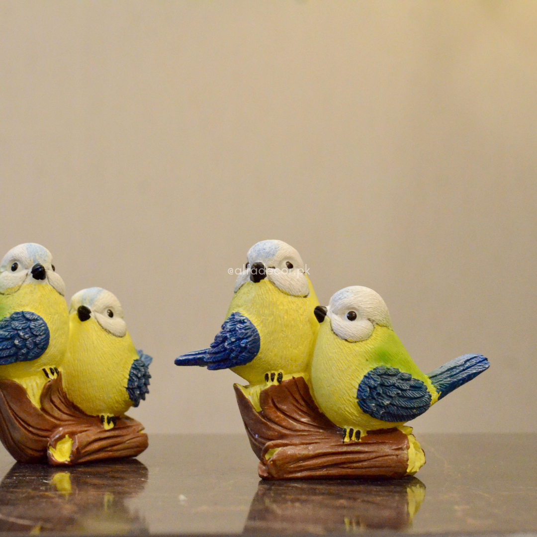 Yellow & Blue Bird Figurine Pair