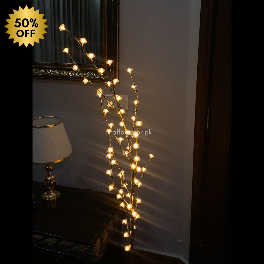 Standing Lamp with Mini Tingling Flowers – 5 Feet Tall with Elegant Stand