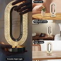 Luminous Loop Crystal Table Lamp – Golden Glow Edition