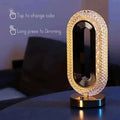 Luminous Loop Crystal Table Lamp – Golden Glow Edition