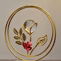 Eternal Bloom in Golden Circle – Rose Orb Accent