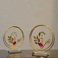 Eternal Bloom in Golden Circle – Rose Orb Accent