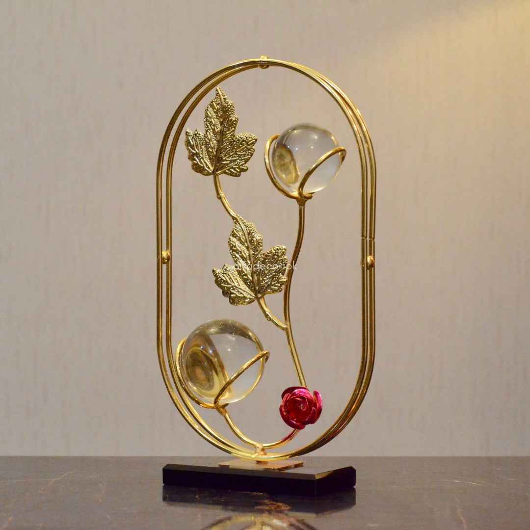 Opulent Bloomscape – Twin Orbs & Golden Vines
