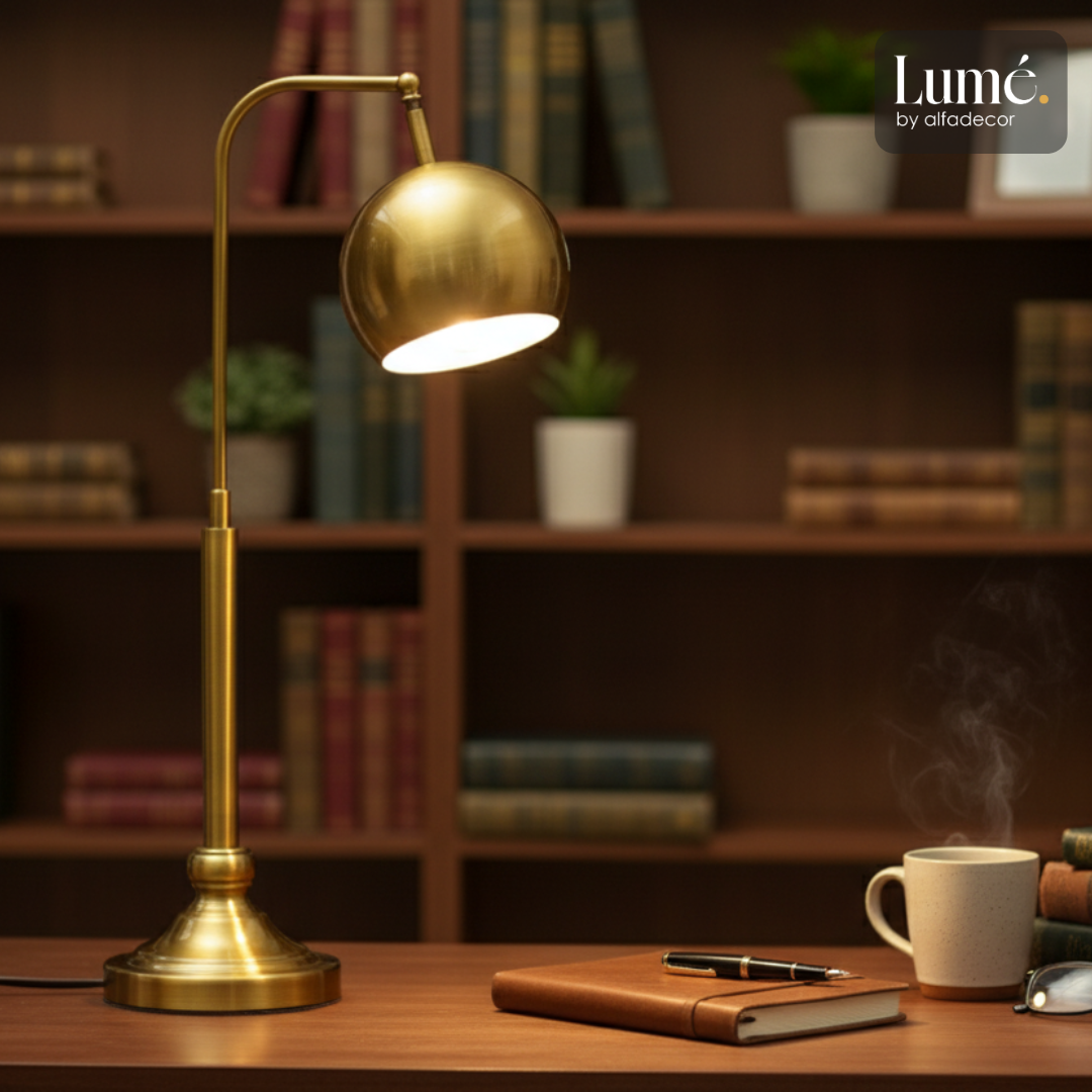 Pair of Aurora Globe Table Lamps – Modern Metal Minimalism by Lumé