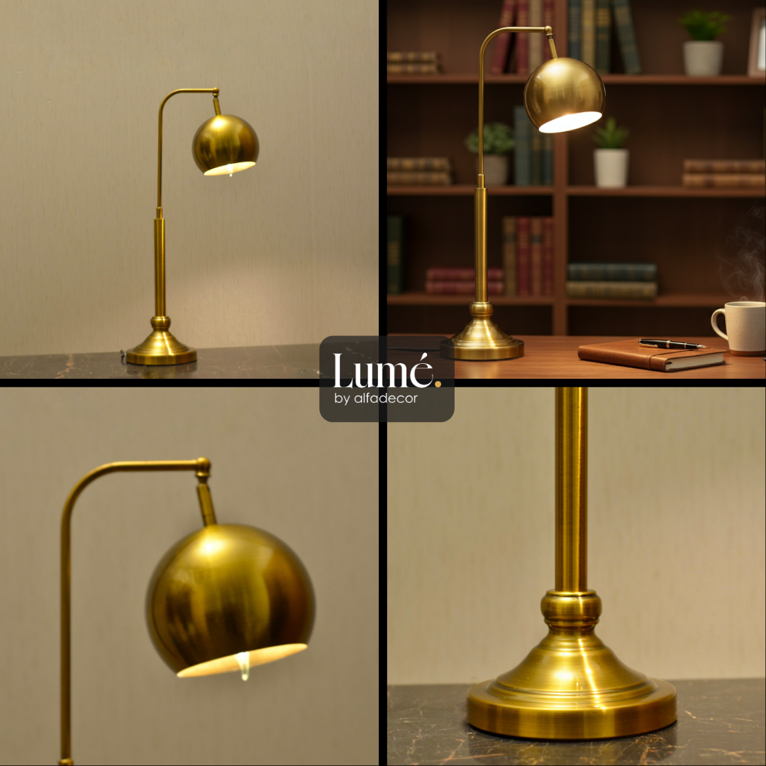 Pair of Aurora Globe Table Lamps – Modern Metal Minimalism by Lumé