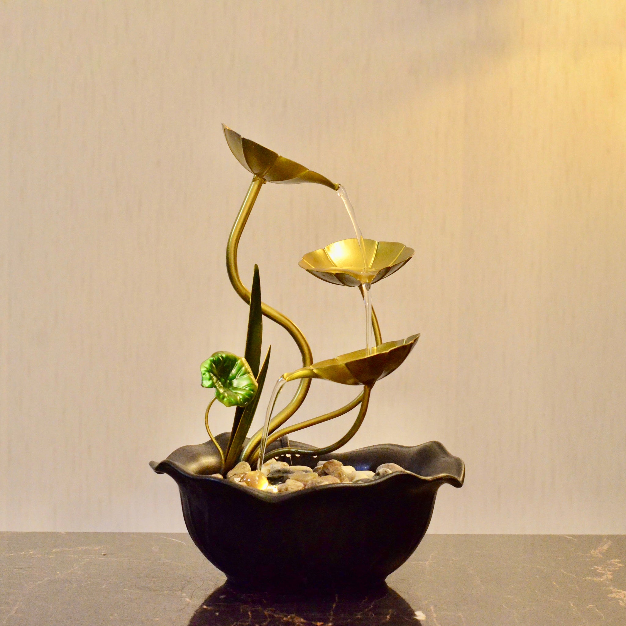 Golden Serenity Electric Fountain