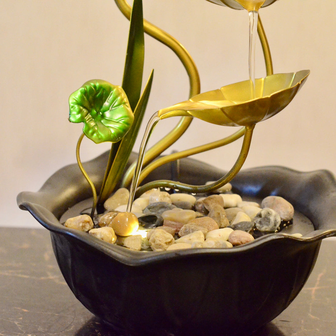 Golden Serenity Electric Fountain