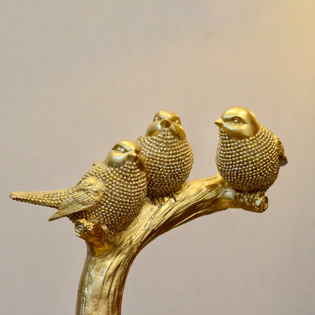 Gilded Whispers of Flight: Birds on a Arc – Premium Textured Finish