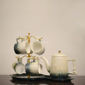 Emerald Charm Tea Set with Elegant Display