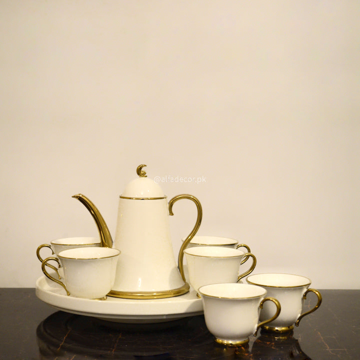 Golden Radiance Revolving Tea Set