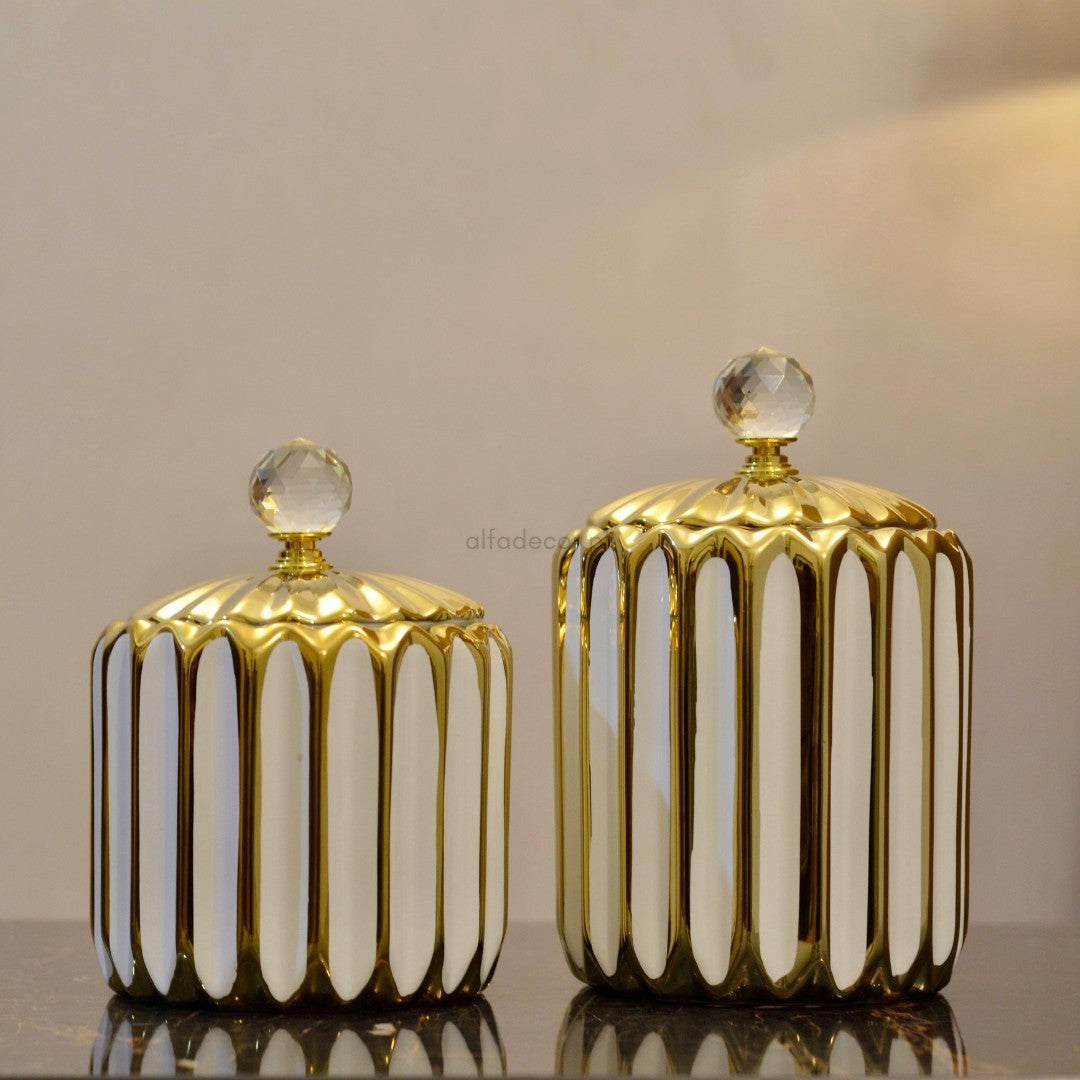 Lush Luxe Gold & White Urn Set