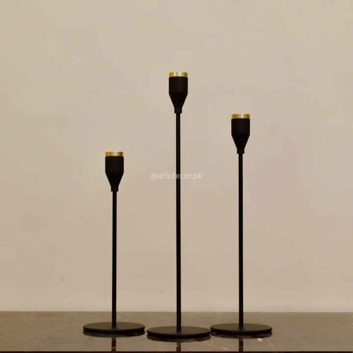 Luxe Gilded Accents Candle Sticks