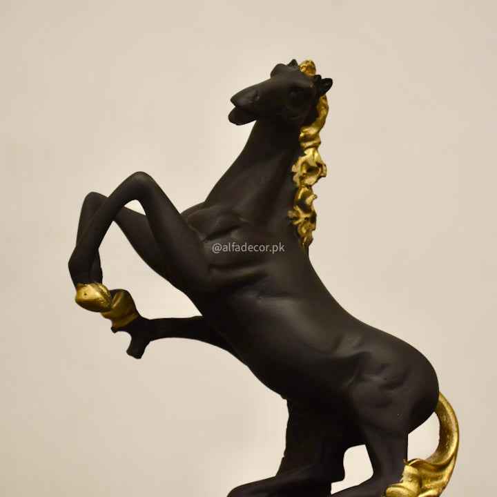 Majestic Harmony Gilded-Maned Black Horse