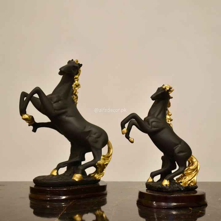 Majestic Harmony Gilded-Maned Black Horse