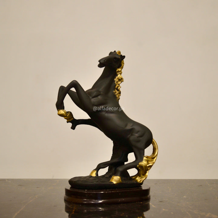 Majestic Harmony Gilded-Maned Black Horse