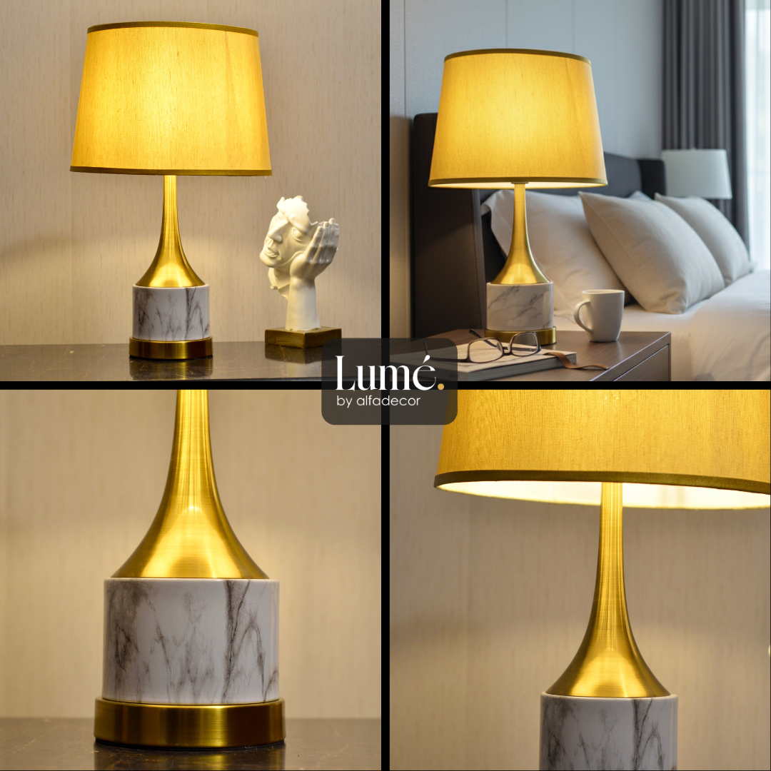 Pair of Marbela Metal & Marble Lamp – Classic Beauty Reinvented