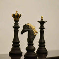 Majestic Midnight Chess Trio – King, Queen, Knight Set