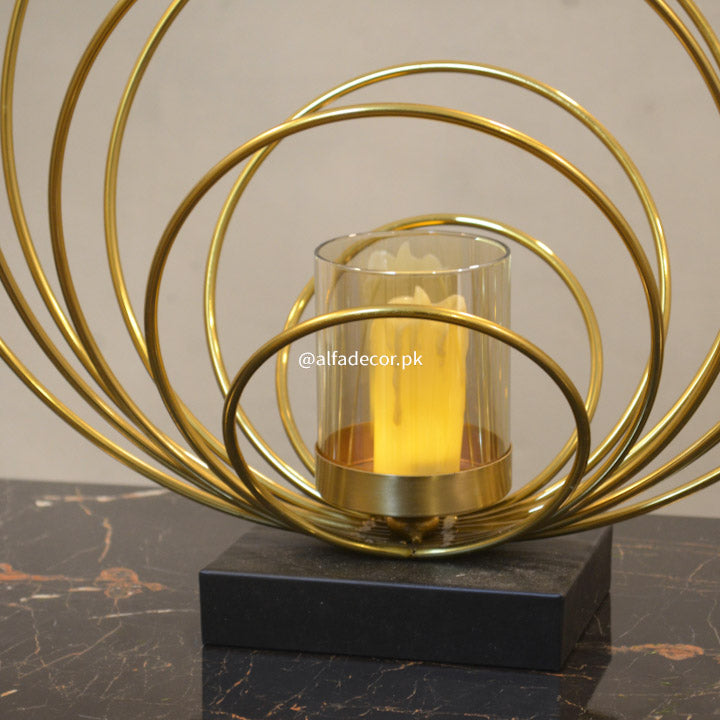 Radiant Candle with Delicate Rings