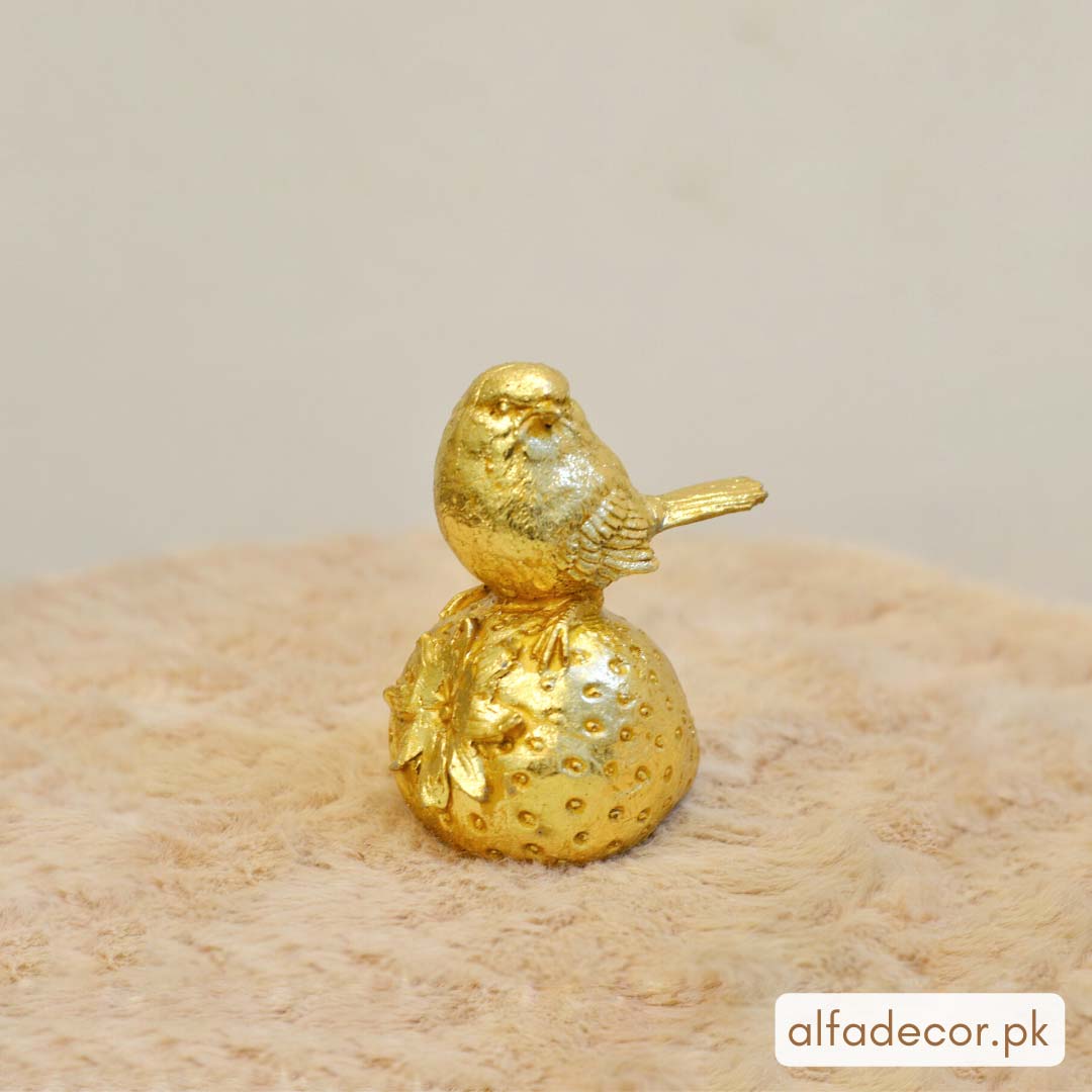 Resin Bird on Berry Sculpture