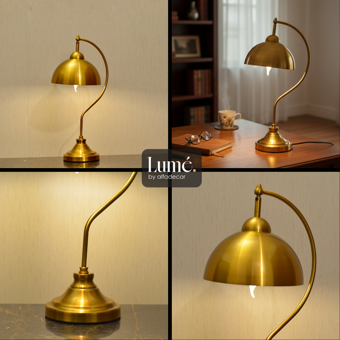 Pair of Seraphine Curved Metal Lamp – Artistic Flow of Light