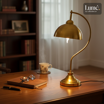 Pair of Seraphine Curved Metal Lamp – Artistic Flow of Light