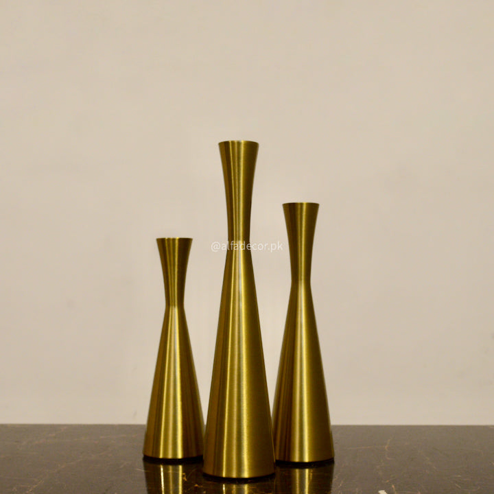 Sleek & Stylish Golden Radiance Candlesticks set
