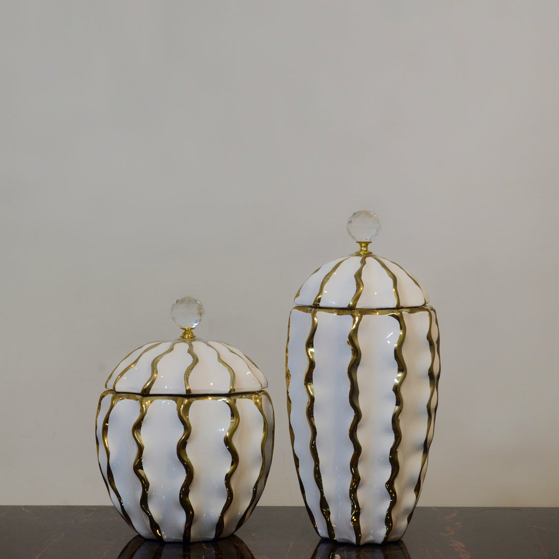 Spiral Accents Ceramic Urn Set